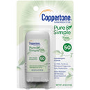Coppertone Pure and Simple Zinc Oxide Mineral Sunscreen Stick SPF 50, Face Sunscreen Stick, Water Resistant, Broad Spectrum SPF 50 Sunscreen for Sensitive Skin, 0.49 Oz Stick Coppertone