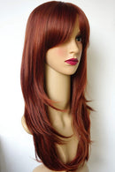 Red Long Layered Shoulder Length wig Synthetic Hair Fiber Wig for White Women (8m350s) wigbuy