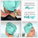 Microfiber Hair Towel Wrap with Wet & Dry Detangling Brush – Fast Drying Anti-Frizz Hair Drying Turban for Curly, Wavy and Straight Hair – Gentle Absorbent Hair Care for Women, Girls and Kids Infinity Warehouse