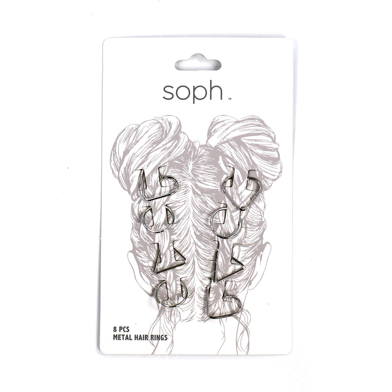Hair Braid Rings Gold Coils Jewelry for Dreadlocks Metal Hair Cuff Hoops or Braiding Clip Beads Accessories (Silver Toned Assorted Hair Hoop Shapes) Sophi by Elliott and Oliver Co.