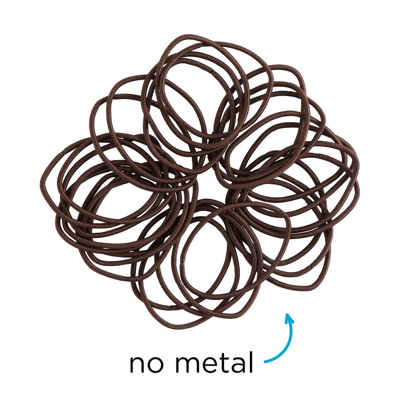 Goody Ouchless Elastic Hair Tie - 29 Count, Brown - 2MM for Fine to Medium Hair - Pain-Free Hair Accessories for Men, Women, Boys, and Girls - for Long Lasting Braids, Ponytails GOODY