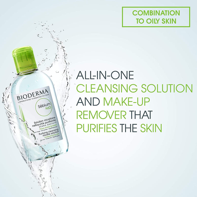 Bioderma - Sébium H2O - Micellar Water - Cleansing and Make-Up Removing - for Combination to Oily Skin Beauty Coquette