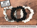 Celestial Silk Mulberry Silk Scrunchies for Hair (Small, Black, Ivory, White Marble) Celestial Silk Store