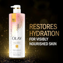 Olay Cleansing & Moisturizing Womens Body Wash 4ct with Vitamin B3 and Hyaluronic Acid 26 fl oz (Pack of 4) Infinity Warehouse