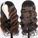 UNice Hair U Part Wig Human Hair, Body Wave Ombre Wigs for Black Women, Brazilian Virgin Hair Glueless Full Head U Shape Clip in Half Wig 150% Density 20inch UNICE Store