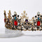 SWEETV Jeweled Baroque Queen Crown - Rhinestone Wedding Tiaras and Crowns for Women, Black Costume Party Hair Accessories with Ruby SWEETV Store