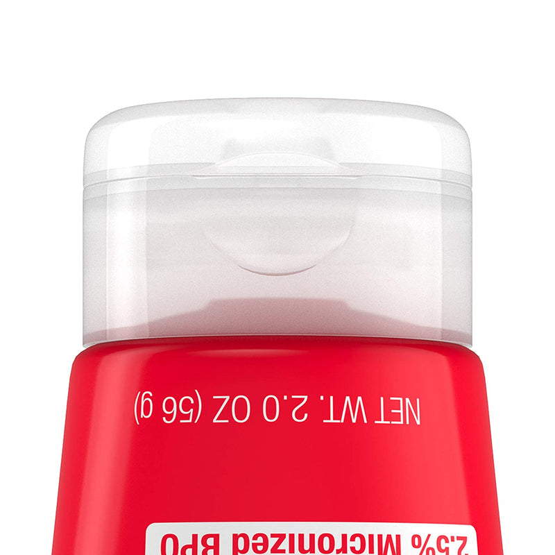 Neutrogena Stubborn Acne AM Face Treatment with 2.5% Micronized Benzoyl Peroxide Acne Medicine, Oil-Free Daily Facial Treatment to Reduce Size & Redness of Breakouts, Paraben-Free, 2 oz Neutrogena