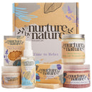 Nurture by Nature RELAX & CALM Spa Kit - Birthday Gifts for Women - Spa Gift Baskets For Women, 6-in-1 Self Care Kit, Bath Sets Gift - Lavender Pillow Mist, Bath Salts, Body Scrub, Bath Bomb Infinity Warehouse