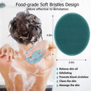 Soft Silicone Body Cleansing Brush Shower Scrubber, Gentle Exfoliating and Massage for all Kinds of Skin (Dark Green) INNERNEED