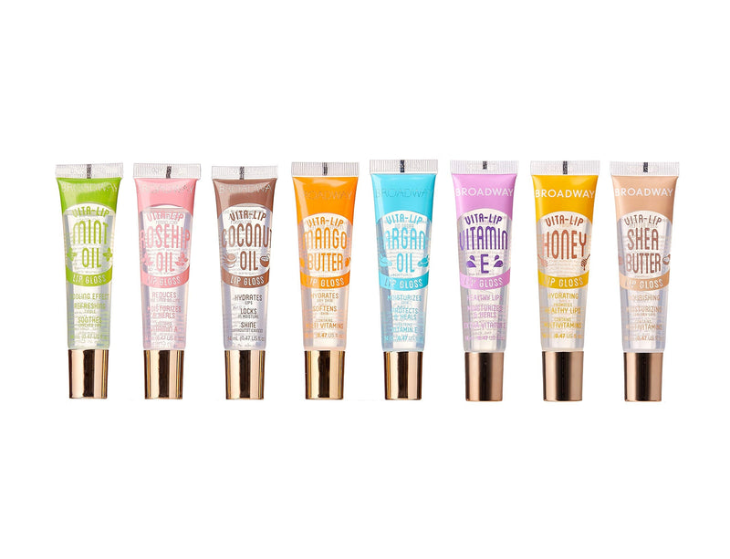 8 Pack ALL Flavor Broadway Vita-Lip Gloss Oil by Kiss Cosmetics Broadway