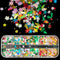 24 Boxes Nail Art Sequins, Tingbeauty Heart Shape Star Snowflake Christmas Tree Laser Sequins, Flakes Colorful Confetti Nail Glitter for DIY Design Face Body Make Up Christmas Decorations Tingbeauty