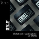 STMNT Grooming Goods Dry Clay, 3.38 oz | Extra Matte Finish | Super Strong Control | Easy to Wash Out STMNT