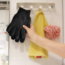 MIG4U Exfoliating Shower Gloves for Bath,6 pairs Premium Nylon Body Wash Bathing Gloves for Men Women Spa, Massage and Skin Scrub, Dead Skin Cell Remover with Hanging Loop，Black, Regular size MIG4U