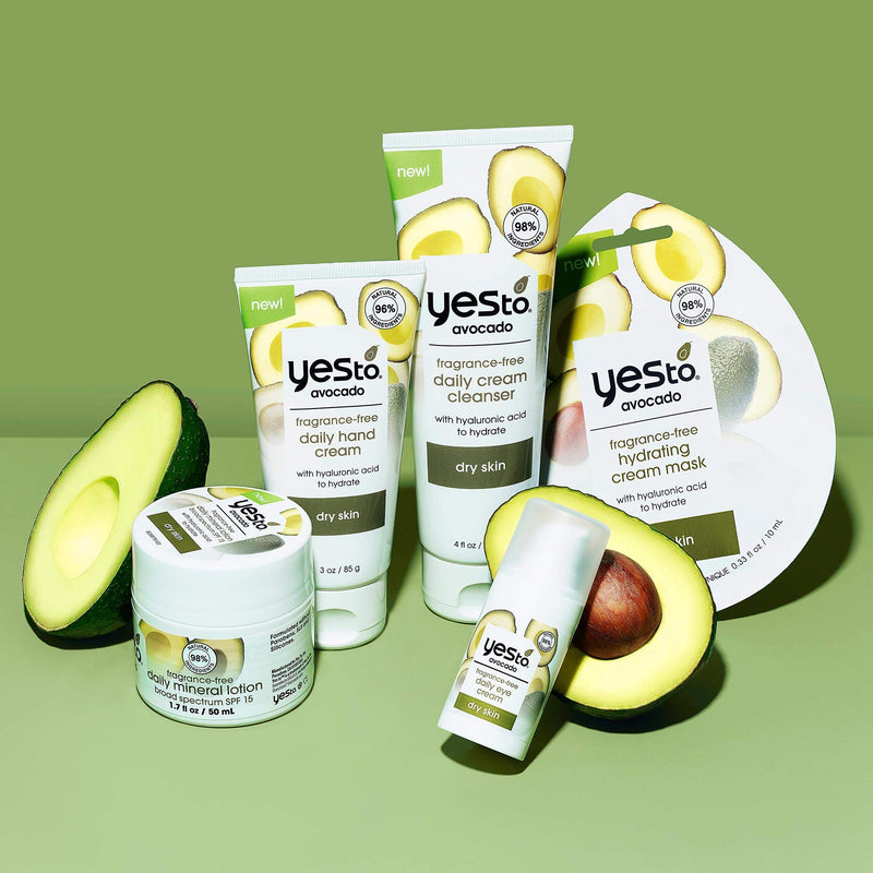 Yes To Avocado Fragrance Free Daily Eye Cream, 0.5 Ounce + Dry Skin + Moisturize and Nourish Skin + Avocado Oil and Hyaluronic Acid + 99% Natural Ingredients (Pack of 6) Yes To