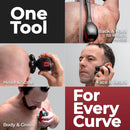 Bakscape Men's Back Shaver Classic Kit 2.0, Electric Body & Back Shaver for Men with Friction Fit Handle & Titanium-Coated Shave Head- Includes 2 Shave Heads, Handle, Shave Soap & After Balm. Infinity Warehouse