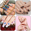 EAONE 60 Sheets Nail Art Stickers Self-Adhesive Nail Decals Water Transfer Butterfly Nail Tattoos Flowers and Leaf Nail Art Foils with Nail Gems Tweezers and Scissors for Women Girls DIY Nail Art EAONE