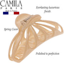 Camila Paris CP3082 French Hair Clips for Women for Thick Volume Hair, Beige, Girls Hair Claw Clips Jaw Fashion Durable and Styling Hair Accessories for Women, Strong Hold No Slip Grip, Made in France Camila