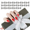 AUEAR, Charming 3D Nail Art Charms Bow Tie Rhinestones Crystal Pendant Decals DIY Decoration for Women Girls Nail Art Beauty Design Jewelry Craft (Silver, 40 Pack) AUEAR