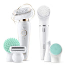 Braun Epilator Silk-épil 9 Flex 9-300 Beauty Set, Facial Hair Removal for Women, Shaver & Trimmer, Cordless, Rechargeable, Wet & Dry, FaceSpa Braun Store