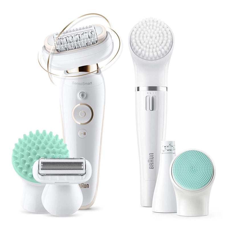 Braun Epilator Silk-épil 9 Flex 9-300 Beauty Set, Facial Hair Removal for Women, Shaver & Trimmer, Cordless, Rechargeable, Wet & Dry, FaceSpa Braun Store