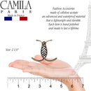 Camila Paris CP2417 French Hair Clip for Women, Burgundy 3 Teeth Ponytail Holder, Girls Hair Claw Clips Jaw Fashion Durable Styling Hair Accessories for Women, Strong Hold No Slip Grip, Made in France Camila