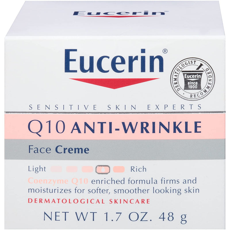 Eucerin Q10 Anti Wrinkle Day Face Cream + Night Cream | 1.7 Oz (2 Pack) Eucerin