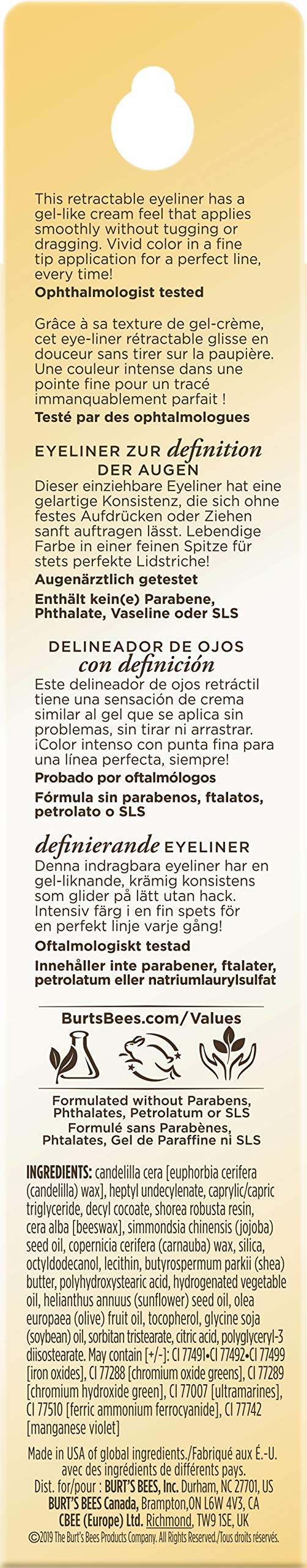 BURTS BEES Onyx Defining Retractable Eyeliner, 0.14 GR Burts Bees