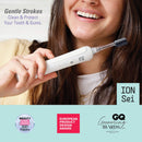 ION-Sei Electric Toothbrush | Battery Powered Smart Sonic Technology | Ultra Soft for Sensitive Teeth and Gums | Lake Blue ION-Sei