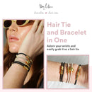 By Lilla Downtown Mini Stack Elastic Hair Ties and Bracelets | Set of 5 Hair Tie-Bracelets | Hair Accessories for Women | No Crease Hair Ties & Women’s Bracelets (Black / Gold / Nude / Brown) By Lilla