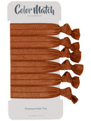 Cyndibands Copper Match Your Hair Color Gentle Knotted Ribbon Elastic Hair Ties for Red Hair and Redheads - 6 Count (Copper Orange) Cyndibands