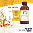Pure Vitamin E Oil - D-Alpha Tocopherol 100% Natural 2oz 47,500 IU - Not a Blend, Thick, Amber Color - Derived From Wheat Germ with Nutty Aroma - Face Body Hair - DIY Cosmetics & After Surgery Scars Everyday Beauty Helping You Feel Beautiful Inside And Out