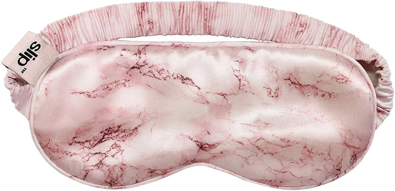 Slip Silk Sleep Mask, Pink Marble (One Size) - 100% Pure Mulberry 22 Momme Silk - Comfortable Sleeping Mask with Elastic Band + Pure Silk Filler and Internal Liner SLIP Store