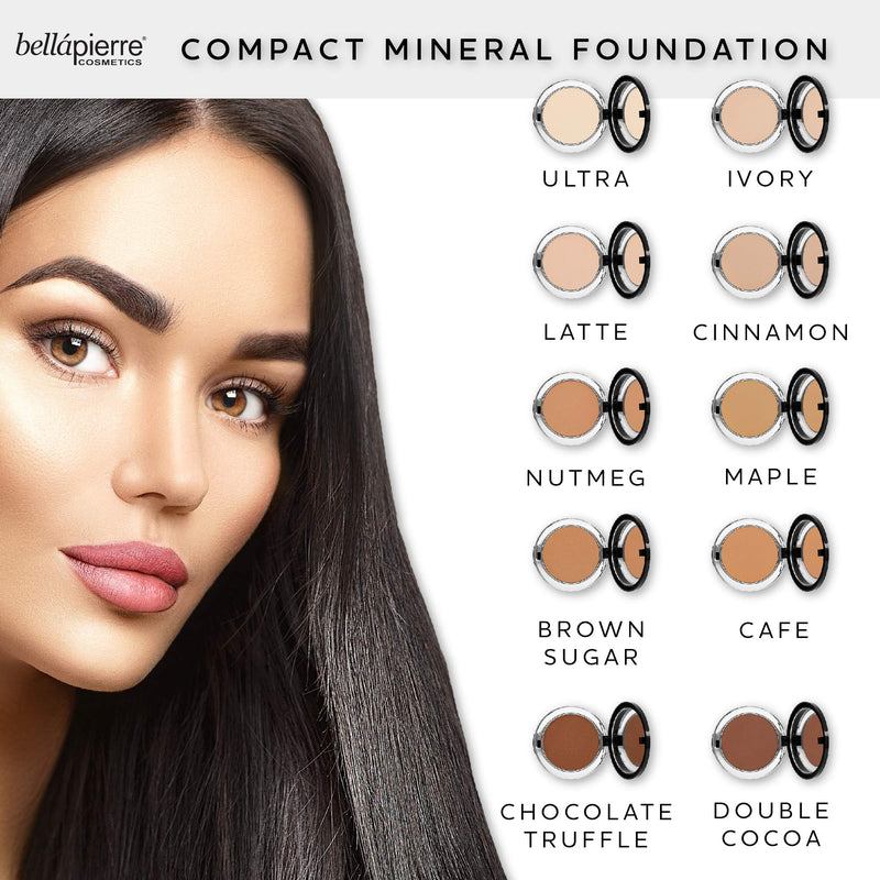 bellapierre 5-in-1 Compact Mineral Foundation SPF 15 | All-Natural Vegan & Cruelty Free Full Coverage Concealer | Hypoallergenic & Safe for All Skin Types | Oil & Talc Free - 0.35 Oz Ultra bellapierre