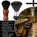 Vtrem 2 Pack Barber Brush Neck Duster Professional Large Hairbrush Ultra Soft Salon Shaving Brush for Face and Neck, Black & Brown Vtrem