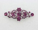 Faship Purple Rhinestone Crystal Floral Double Hearts Hair Barrette Clip Faship