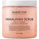 MAJESTIC PURE Himalayan Salt Body Scrub with Collagen and Sweet Almond Oil - Exfoliating Salt Scrub to Exfoliate & Moisturize Skin, Deep Cleansing - 10 oz MAJESTIC PURE