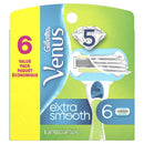 Gillette Venus Extra Smooth Womens Razor Blade Refills, 6 Count, Designed for a Close, Smooth Shave, light blue Gillette Venus