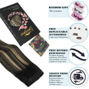 GOO GOO Human Hair Extensions Natural Black to Light Blonde, 100g Halo Hair Extensions 20 Inch Straight Real Hair Extensions with Fish Line Invisible Wire Hidden Crown Hair Extensions Hairpiece GOO GOO Store