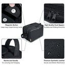 BALEINE Toiletry Bag for Men, Large Travel Toiletries Bags with Water-Resistance Compartment, PU Leather Dopp Kit (Medium, Black) BALEINE
