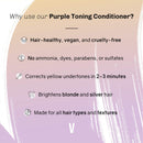 oVertone Haircare Purple Toning Conditioner with Shea Butter & Coconut Oil, Neutralizes Brassiness in Blonde & Platinum Hair, Cruelty-Free, 8 oz OVERTONE