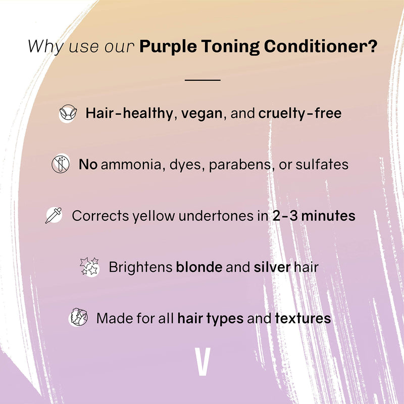 oVertone Haircare Purple Toning Conditioner with Shea Butter & Coconut Oil, Neutralizes Brassiness in Blonde & Platinum Hair, Cruelty-Free, 8 oz OVERTONE