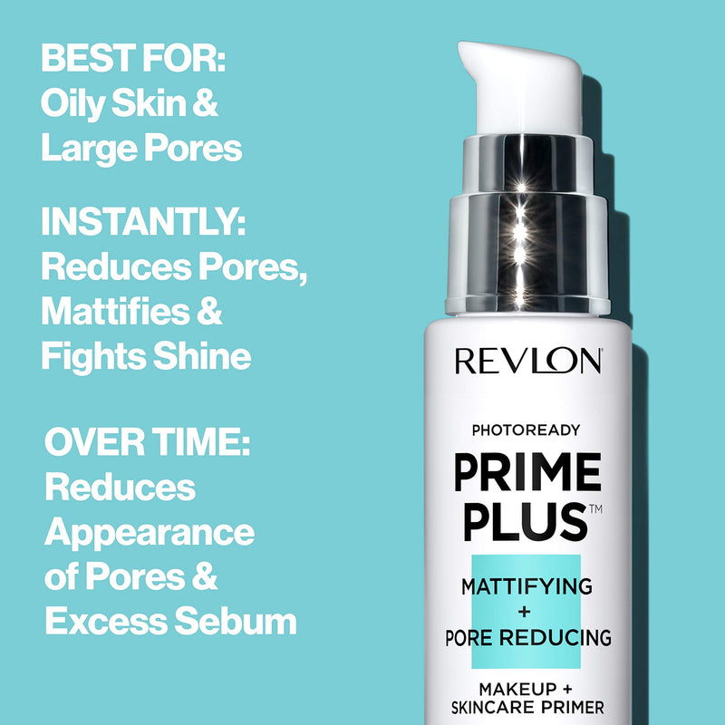 Revlon Prime Plus Makeup & Skincare Primer, Mattifying and Pore Reducing with Salicylic Acid and AHA, 1 oz REVLON