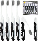Travel Toothbrushes, Good as a Camping Toothbrush or Travel Toothbrush, Charcoal Folding Toothbrush, Foldable and Compact Travel Toothbrush with Soft Bristles For Your Sensitive Gums (6 Pack-Charcoal) Lingito