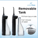 Waterfloss Water Flosser Small Cordless Water Pick Teeth Cleaner Dental Oral Irrigator with 4 Modes and USB Rechargeable Lithium Battery, Black Waterfloss