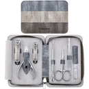FAMILIFE Manicure Set, 7 in 1 Professional L14 Manicure Pedicure Set Stainless Steel Nail Clipper Set with Noble Portable Gray Travel Case Gift for Women Men FAMILIFE