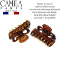 Camila Paris CP2628/2 French Hair Clips for Women, Set of 2 Small 1 inch Girls Hair Claw Clips Jaw Fashion Durable and Styling Hair Accessories for Women, Made in France with Cellulose Camila