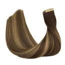 GOO GOO Hair Extensions Tape in Ombre Chocolate Brown to Honey Blonde 16 Inch 50g 20pcs Human Hair Extensions Straight Real Hair Extensions Tape in Remy Hair Extensions GOO GOO Store