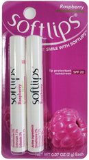 Softlips Lip Protectant sunscreen SPF 20, Raspberry with Green Tea Extract 2 ea SoftLips