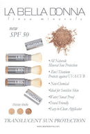 La Bella Donna Natural Mineral Women's Waterproof SPF 50 Powder Sunscreen with Exclusive Dial System Dispensing Brush | NON-NANO | NON-CHEMICAL | REEF SAFE - 5g (Dark Skin) La Bella Donna