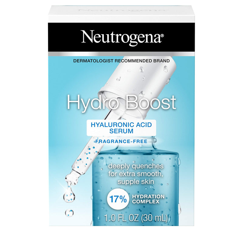 Neutrogena Hydro Boost Hyaluronic Acid Serum with 17% Hydration Complex, Lightweight Daily Hyaluronic Acid Facial Serum for Dry Skin, Oil-Free Fragrance-Free, 1 Fl Oz Neutrogena